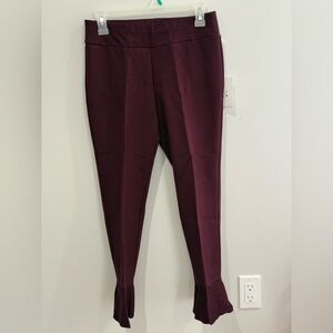 New Lena Gabrielle 4 Ponte Leggings with Flare Bottom - Burgundy 640